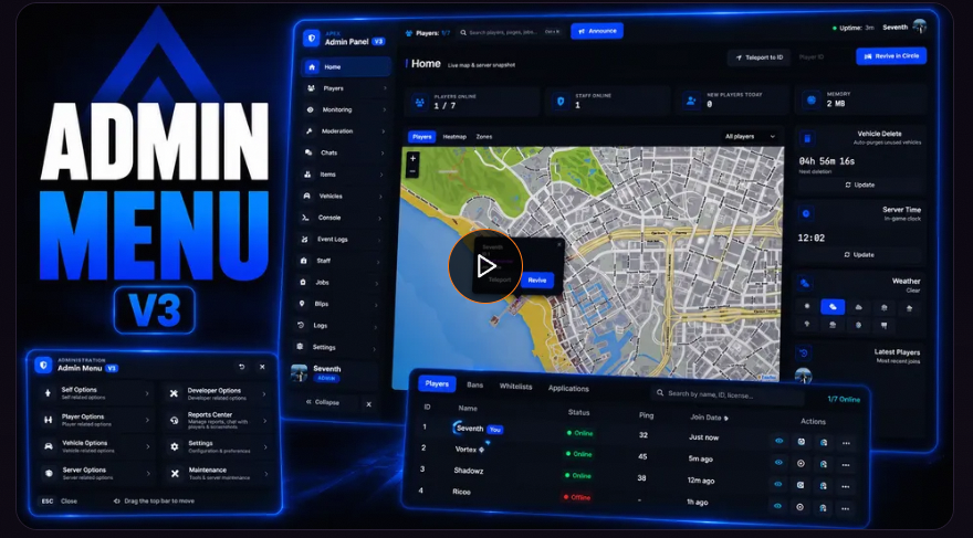apex admin menu